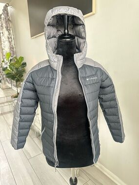 Columbia Kids Hooded Puffer Jacket - Gray & Light Gray